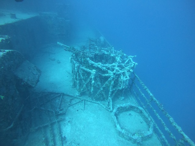 Cool looking metal structure where I found some lionfish hiding