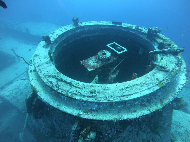 Attachment spot for the old satellite dish on the deck of the Vanderberg