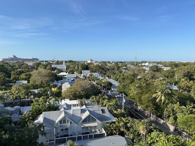 View from the top of the lighthouse, looking out towards Mallory Square and the Cornish Memorial AME Zion Church