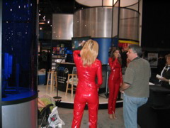 Ladies in tight red leather