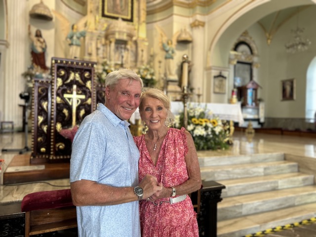 Dad and Mom renewing their vows in the church for their 50th anniversary