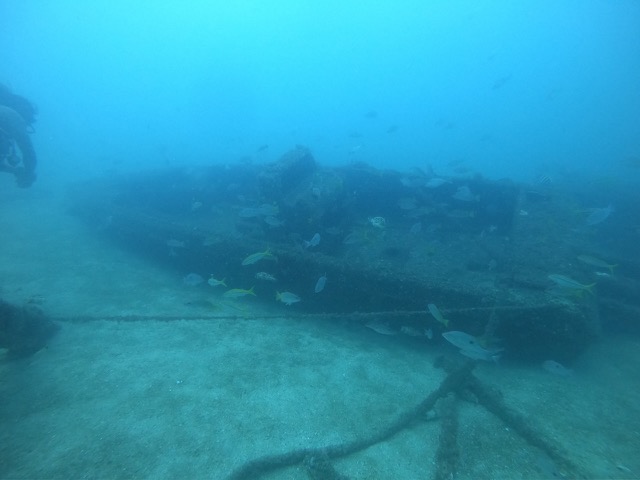 Sunken boat off the beach from Las Caletas