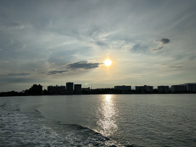 Sunrise over Nuevo Vallarta from the boat