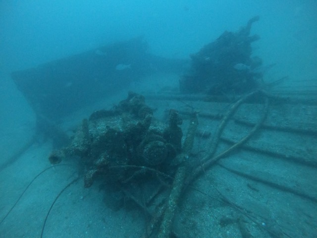 Deck with some of the engine pieces