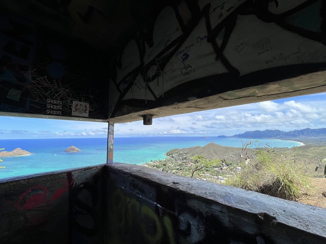 Looking out from the pillbox