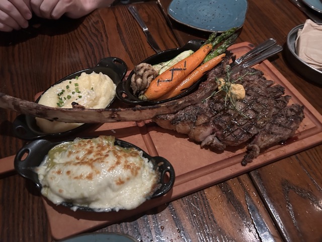 Jonathan and I split the Tomahawk Steak at La Hacienda de San Angel