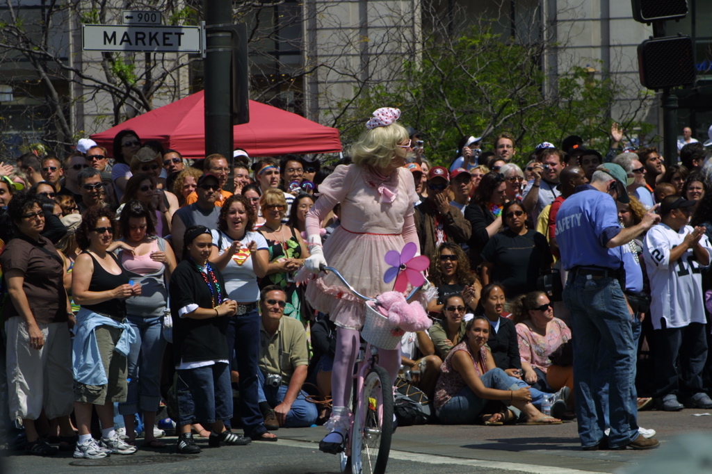 Weird Guy on a Big Pink Bike