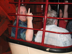 Patrick gives me the finger on the gondola's