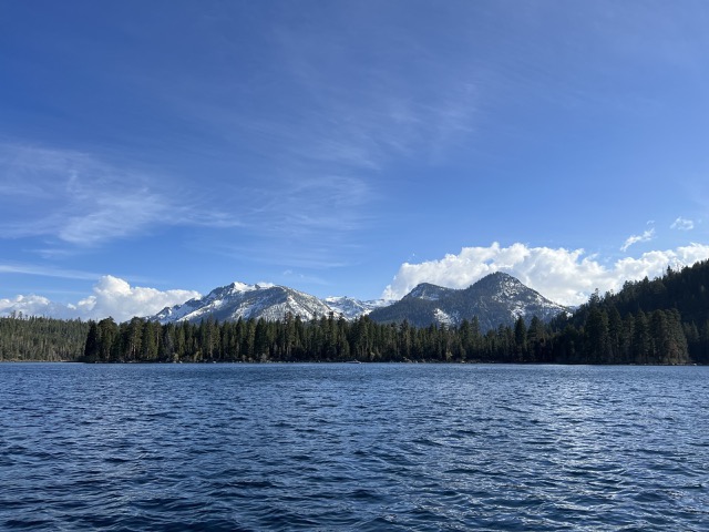 There's still snow on the mountains at the end of May