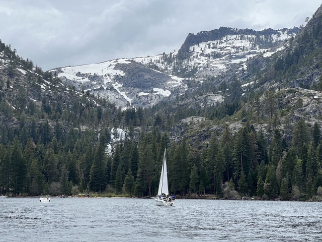 Sailboat in Emerald Bay