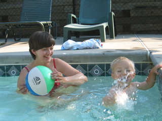 Suzy and Theo in the Kiddie Pool
