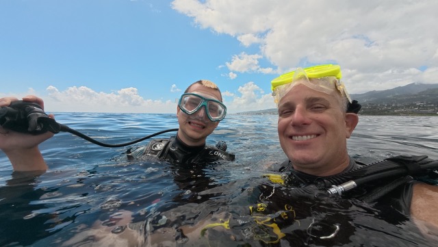 James and Myke about to go diving