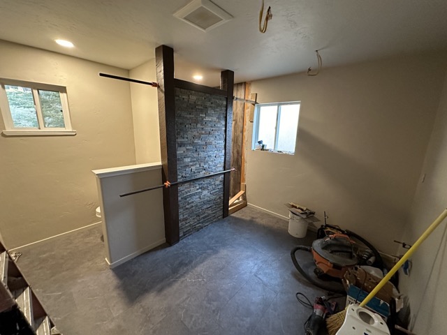 Tile floor laid and walls painted