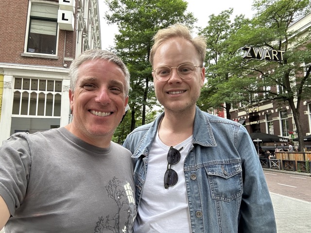 Me and my friend, Egbert, who showed me around the town of Rotterdam