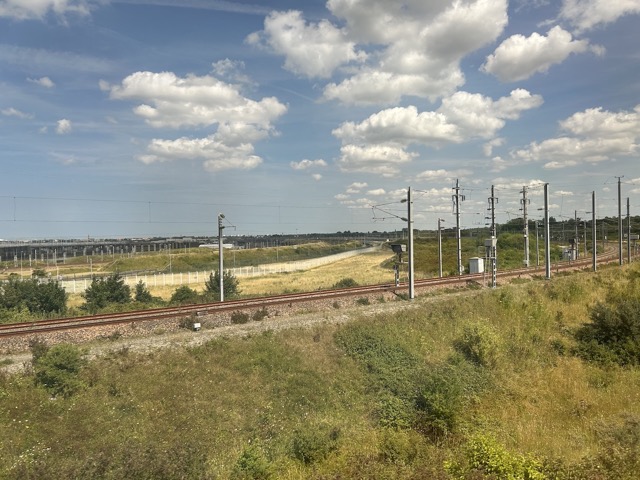 The UK countryside from the train