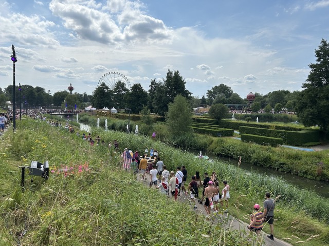 Looking back at the rest of the festival grounds from Rise