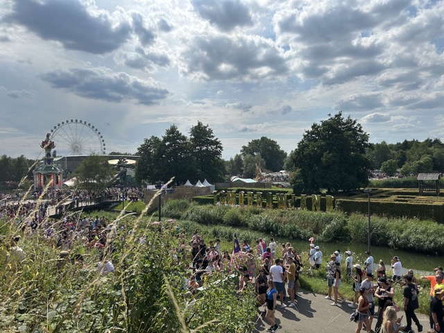 Looking back at the festival grounds from Rise