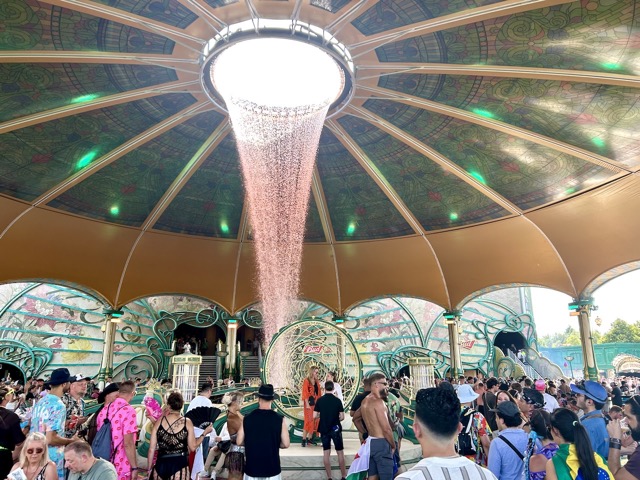 Waterfall feature outside of the Freedom stage