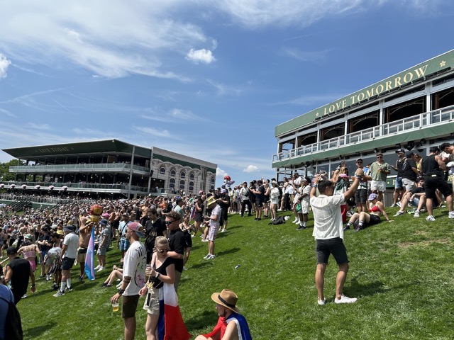 Looking back up the hill, they built these 3 huge temporary buildings for VIP and bars