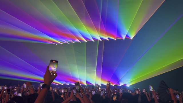 Amazing rainbow lasers during One More Time