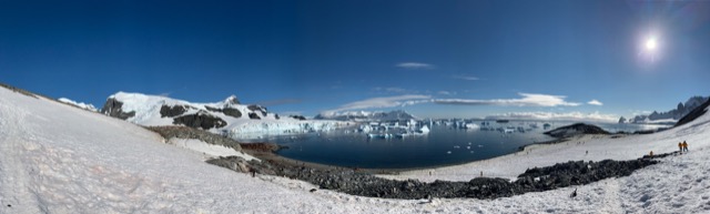 View from the top of Cuverville Harbor