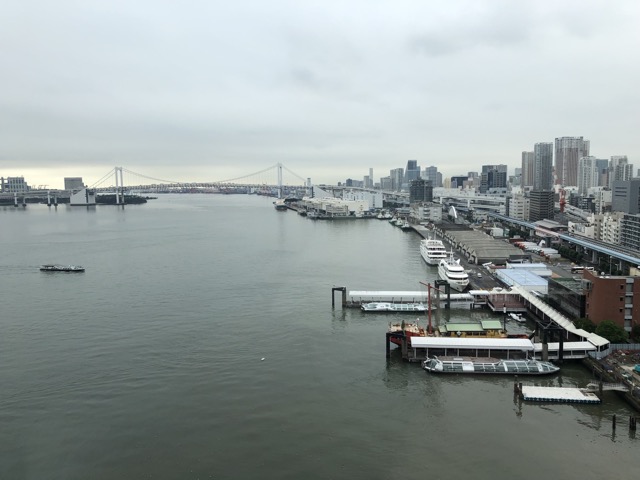 Tokyo Bay Harbor with the fog lifted after breakfast