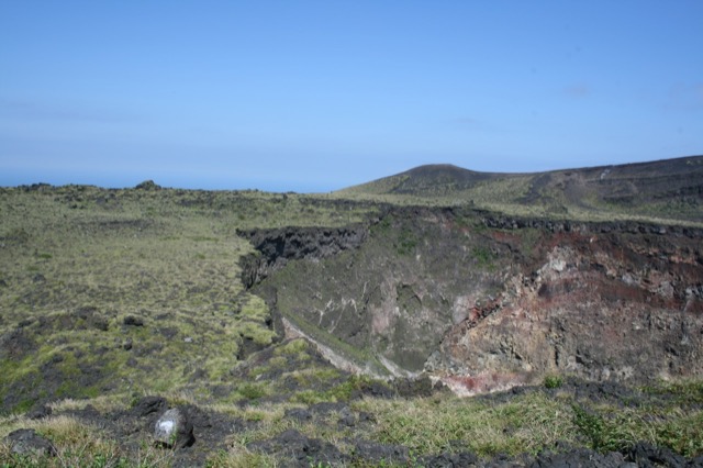 Looking down into one of the craters