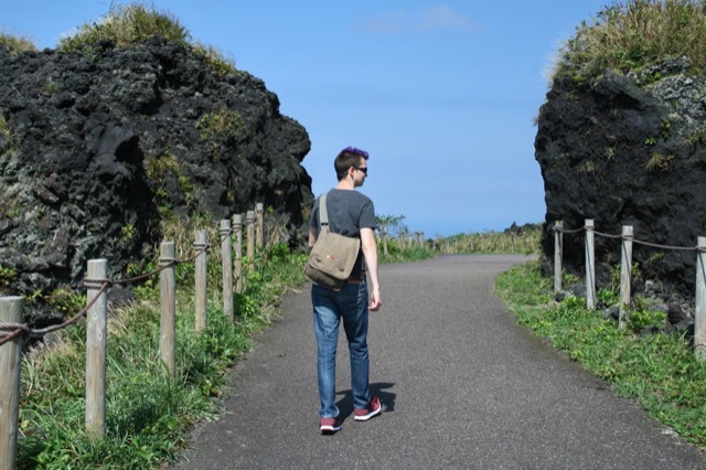 James hiking back