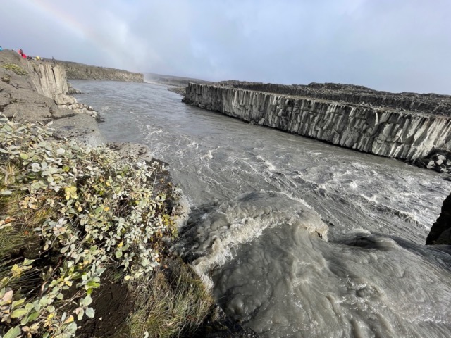 Looking downstream towards Dentifoss with a rainbow